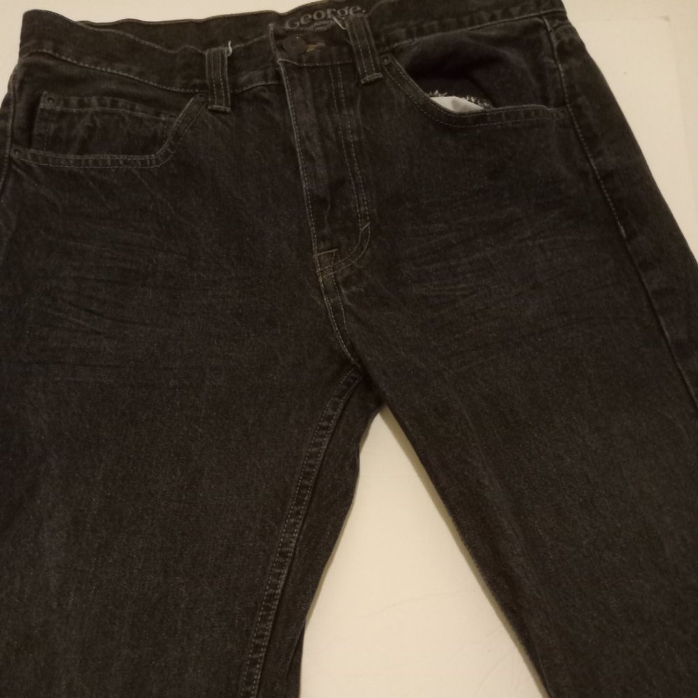 Men's Black George straight leg pants 32x34